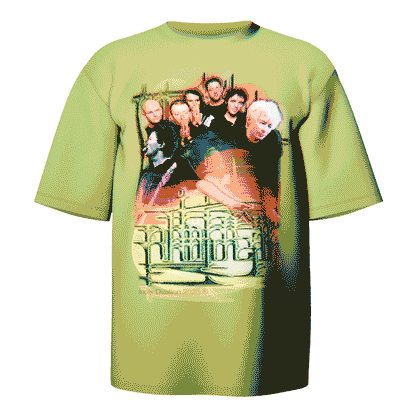 moving gif of green radiohead shirt
