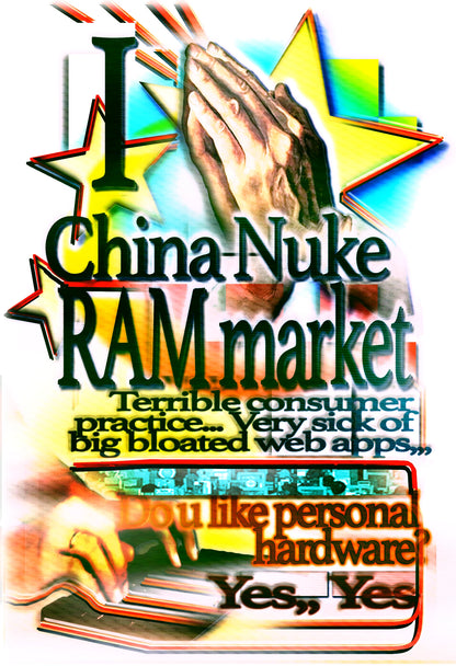 Comedic Tech "China Nuke RAM Market" Poster - 13x19 Matte