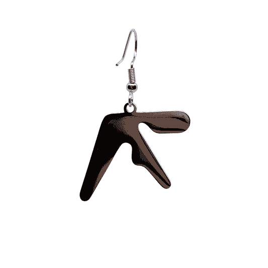 Aphex Twin Logo Fan-Made Stainless Steel Large Hanging Earrings - 1.25in Stainless Steel