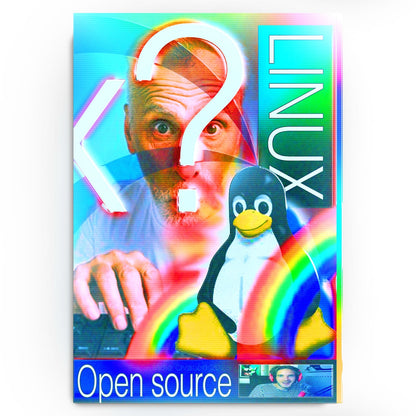Linux Open Source Tech Rainbow PewDiePie Web Core Poster - 13x19 Matte
