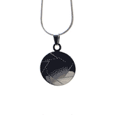 Spinning gif of a stainless steel aperture science logo necklace from Portal 2