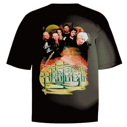 Black vintage radiohead band t shirt with intricate typography