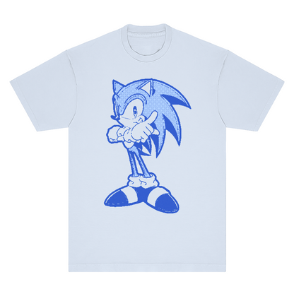 Sonic the Hedgehog Ringspun T-Shirt - White, Creme & Powder Blue - Comfort Colors 100% Cotton