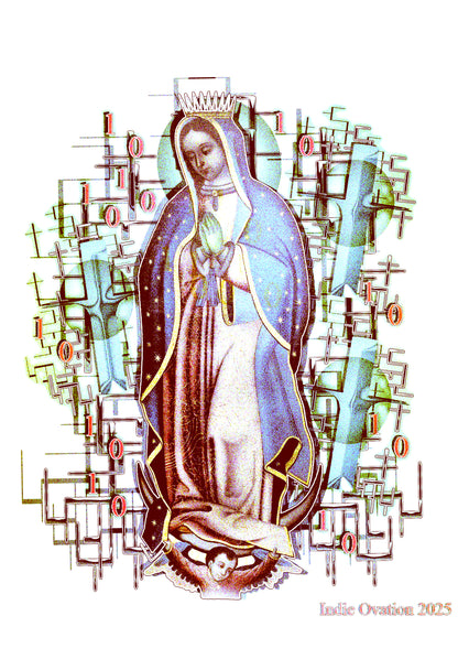 "Binary Madonna" Mexican Catholic Virgin of Guadalupe Poster - 13x19 Matte
