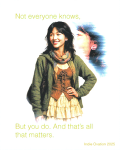 Flyer of a woman in a grungy outfit wearing a stainless steel ecco2k drain gang "e" earring
