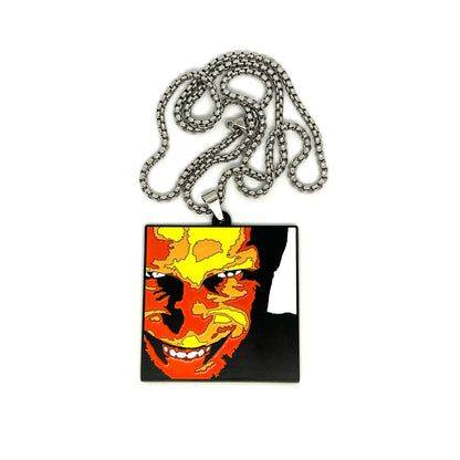 Aphex Twin 'Richard D James Album' enamel pendant chain necklace – 2-inch fan-made design with 60cm stainless steel chain