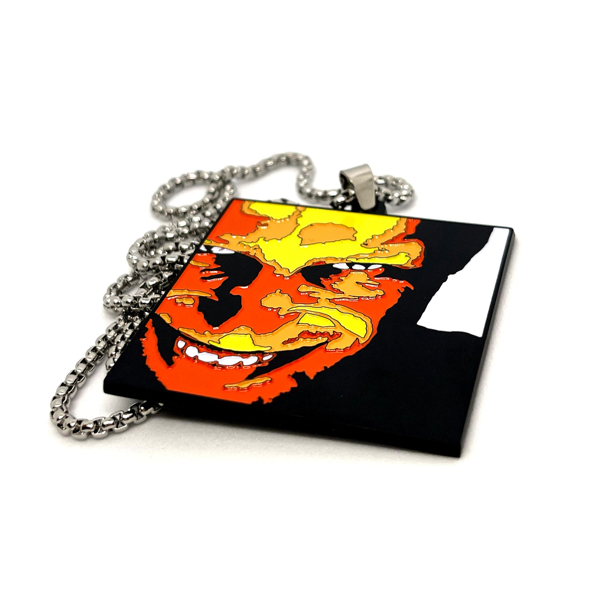 Aphex Twin 'Richard D James Album' enamel pendant chain necklace – 2-inch fan-made design with 60cm stainless steel chain