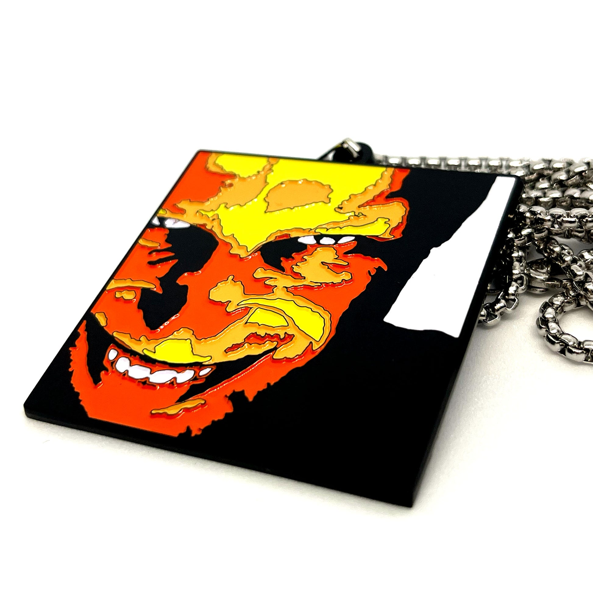 Aphex Twin 'Richard D James Album' enamel pendant chain necklace – 2-inch fan-made design with 60cm stainless steel chain