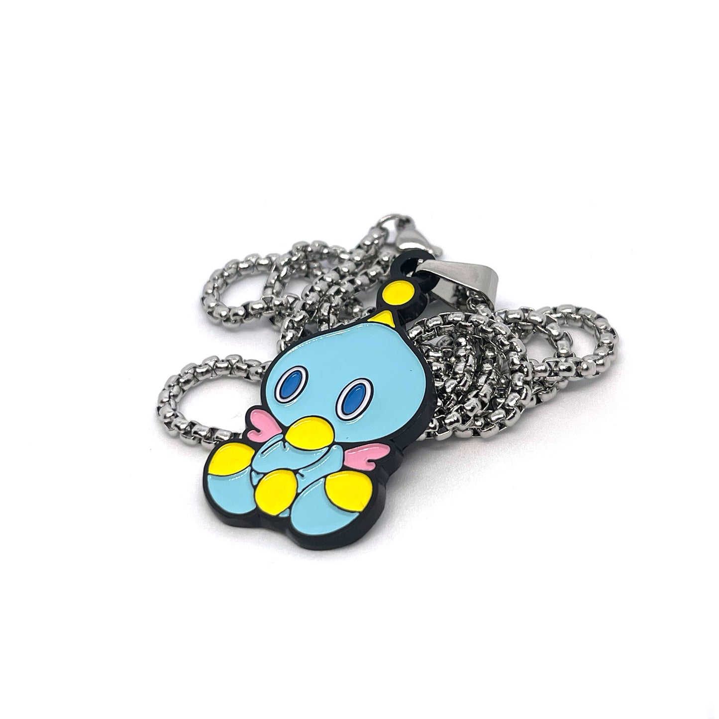 Sonic Adventure Fan-Made Chao Enamel Pendant Chain Necklace – 60cm Stainless Steel Chain