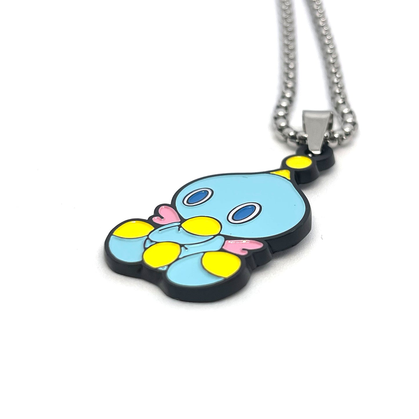 Sonic Adventure Fan-Made Chao Enamel Pendant Chain Necklace – 60cm Stainless Steel Chain