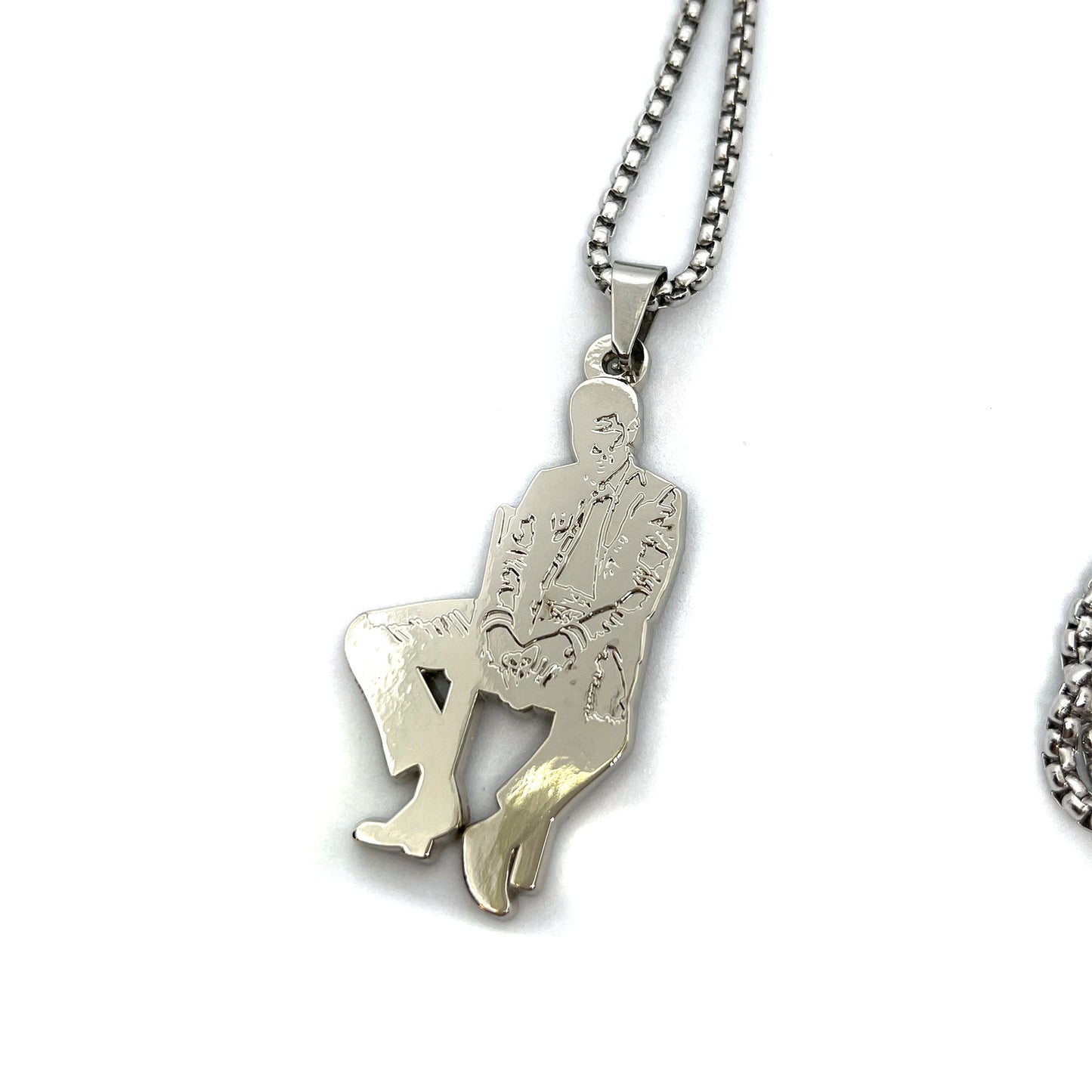Kid Cudi Fan-Made "Man on the Moon: Mr. Rager" Pendant Chain Necklace – 60cm Stainless Steel Chain